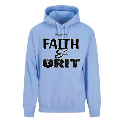 Runs On Faith And Grit Unisex Surf Hoodie