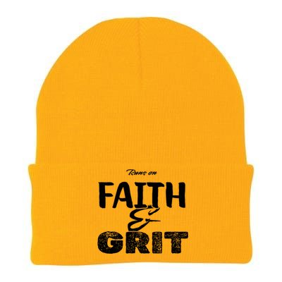 Runs On Faith And Grit Knit Cap Winter Beanie