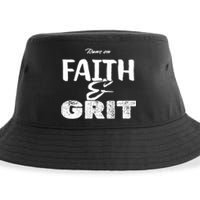 Runs On Faith And Grit Sustainable Bucket Hat