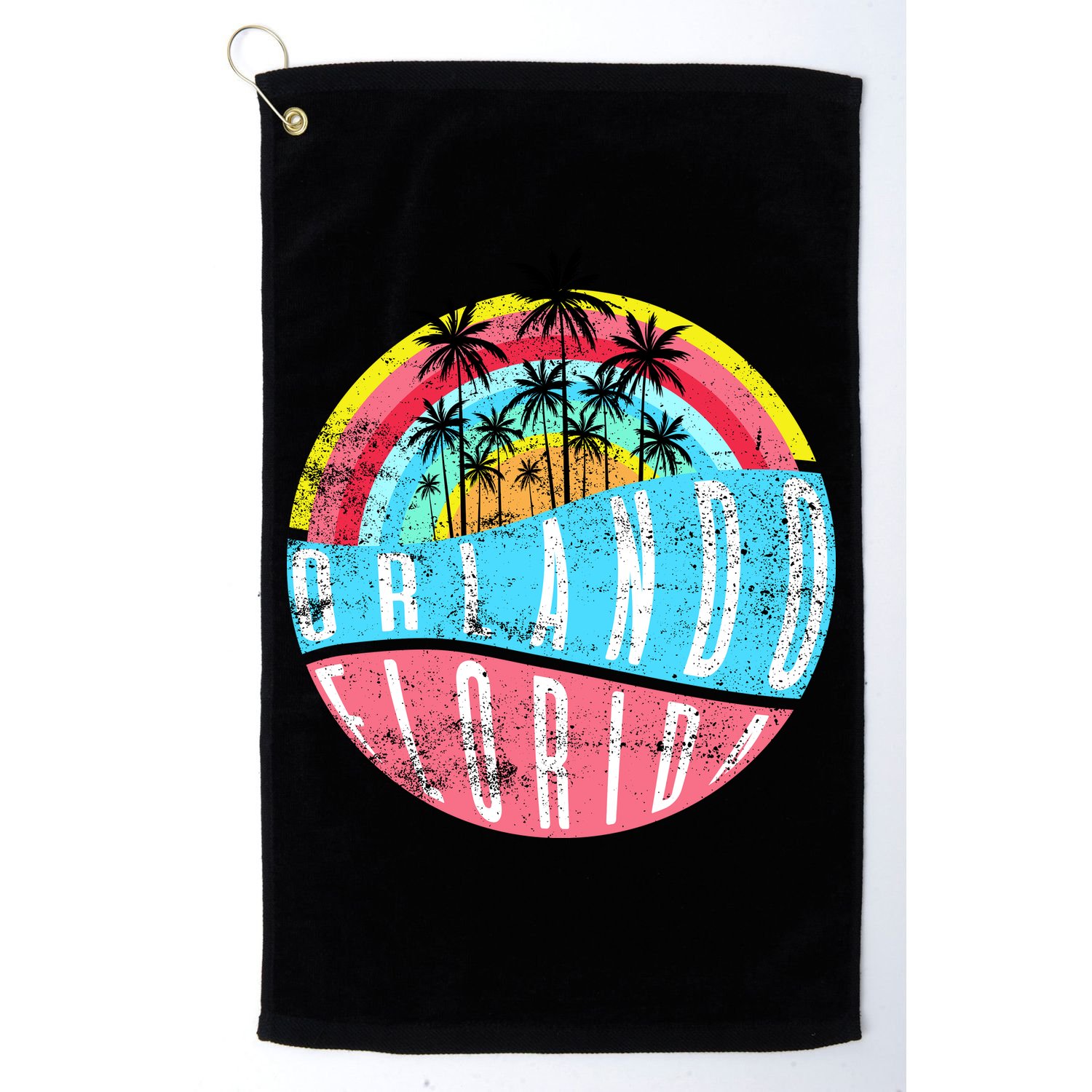 Retro Orlando Florida Icon Golf Towel
