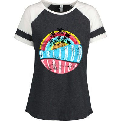 Retro Orlando Florida Icon Enza Ladies Jersey Colorblock Tee