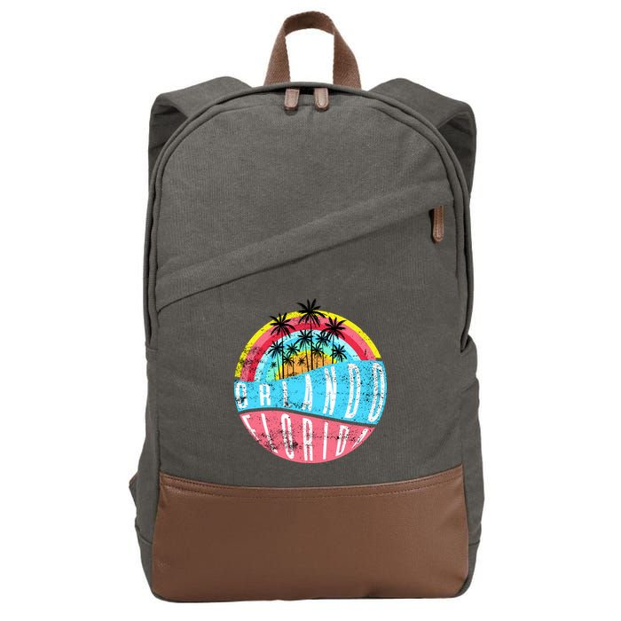 Retro Orlando Florida Icon Cotton Canvas Backpack