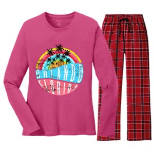 Retro Orlando Florida Icon Women's Long Sleeve Flannel Pajama Set 