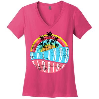Retro Orlando Florida Icon Women's V-Neck T-Shirt