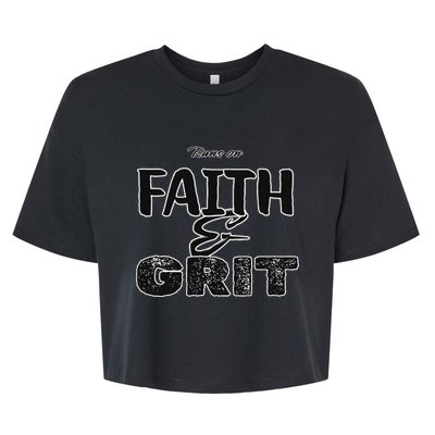 Runs On Faith And Grit Bella+Canvas Jersey Crop Tee