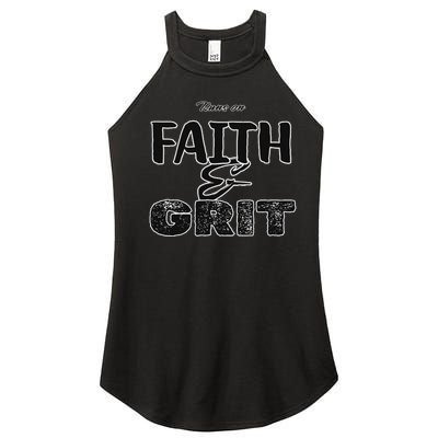 Runs On Faith And Grit Women’s Perfect Tri Rocker Tank