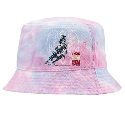 Running On Faith Funny Gift Barrel Racing Gift Tie-Dyed Bucket Hat