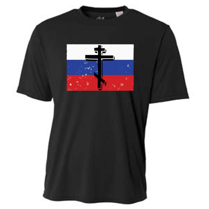 Russian Orthodox Flag Cross Gift Cooling Performance Crew T-Shirt