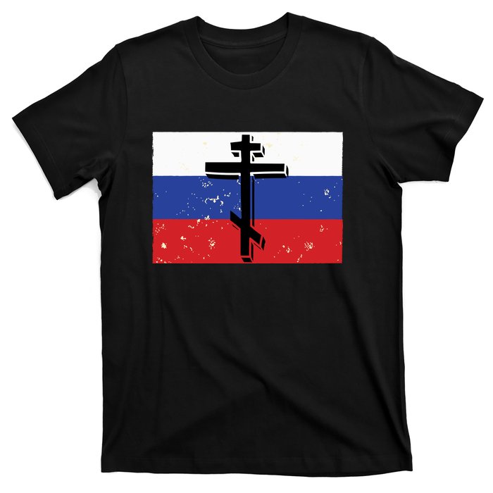 Russian Orthodox Flag Cross Gift T-Shirt