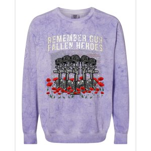 Remember Our Fallen Heroes Red Poppy Soldier Colorblast Crewneck Sweatshirt