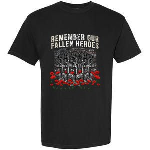 Remember Our Fallen Heroes Red Poppy Soldier Garment-Dyed Heavyweight T-Shirt