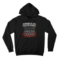 Remember Our Fallen Heroes Red Poppy Soldier Hoodie