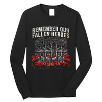 Remember Our Fallen Heroes Red Poppy Soldier Long Sleeve Shirt