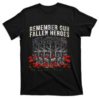 Remember Our Fallen Heroes Red Poppy Soldier T-Shirt