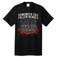 Remember Our Fallen Heroes Red Poppy Soldier Tall T-Shirt