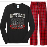 Remember Our Fallen Heroes Red Poppy Soldier Long Sleeve Pajama Set