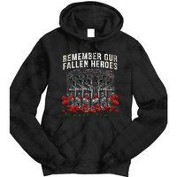 Remember Our Fallen Heroes Red Poppy Soldier Tie Dye Hoodie