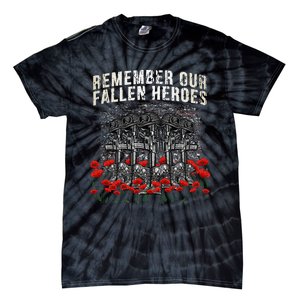 Remember Our Fallen Heroes Red Poppy Soldier Tie-Dye T-Shirt