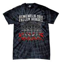 Remember Our Fallen Heroes Red Poppy Soldier Tie-Dye T-Shirt