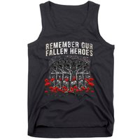 Remember Our Fallen Heroes Red Poppy Soldier Tank Top