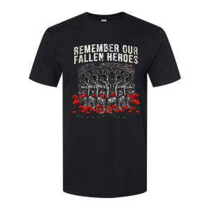 Remember Our Fallen Heroes Red Poppy Soldier Softstyle CVC T-Shirt