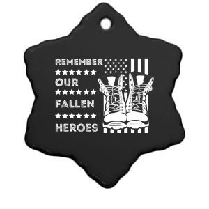 Remember Our Fallen Heroes Memorial Days Usa Soldier Boots Cool Gift Ceramic Star Ornament