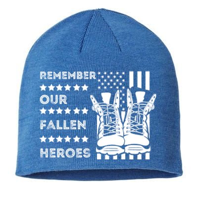 Remember Our Fallen Heroes Memorial Days Usa Soldier Boots Cool Gift Sustainable Beanie