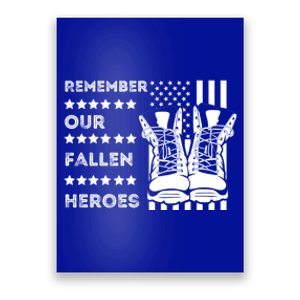 Remember Our Fallen Heroes Memorial Days Usa Soldier Boots Cool Gift Poster