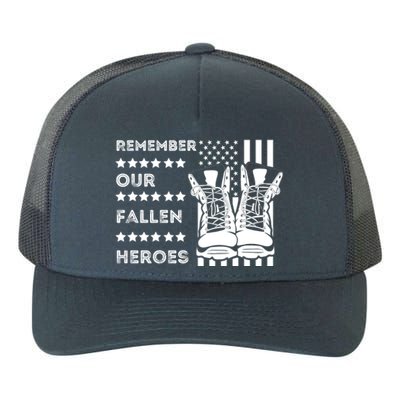 Remember Our Fallen Heroes Memorial Days Usa Soldier Boots Cool Gift Yupoong Adult 5-Panel Trucker Hat