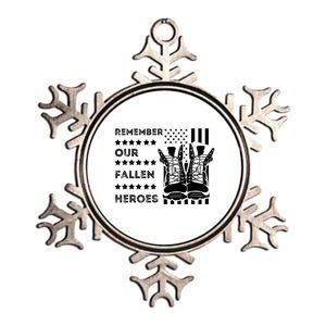 Remember Our Fallen Heroes Memorial Days Usa Soldier Boots Cool Gift Metallic Star Ornament