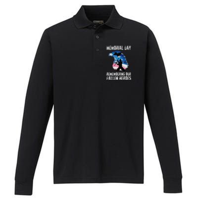 Remembering Our Fallen Heroes Memorial Day Performance Long Sleeve Polo