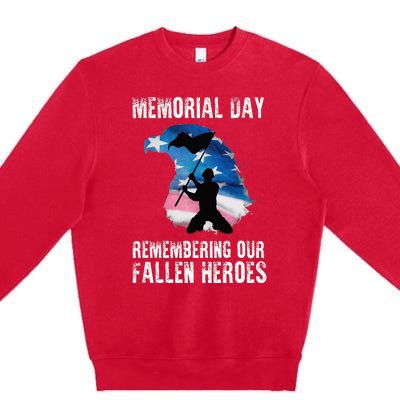 Remembering Our Fallen Heroes Memorial Day Premium Crewneck Sweatshirt