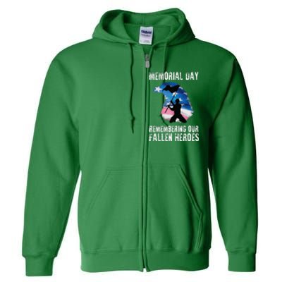 Remembering Our Fallen Heroes Memorial Day Full Zip Hoodie