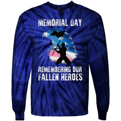 Remembering Our Fallen Heroes Memorial Day Tie-Dye Long Sleeve Shirt