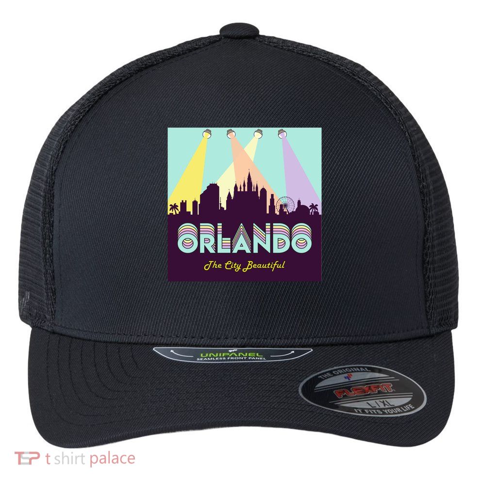 Retro Orlando Florida Flexfit Unipanel Trucker Cap