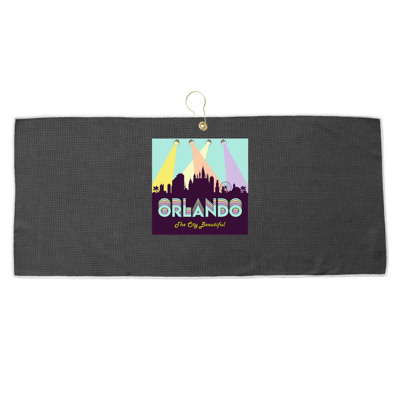 Retro Orlando Florida Large Microfiber Waffle Golf Towel
