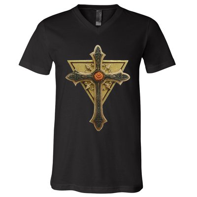 Rosicrucian Order First M.A.S.T.E.RS Cross V-Neck T-Shirt