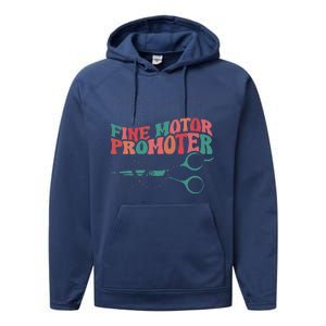 Retro Ot Fine Motor Promoter Occupational Therapy Therapist Performance Fleece Hoodie