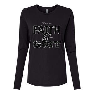 Runs On Faith And Grit Womens Cotton Relaxed Long Sleeve T-Shirt