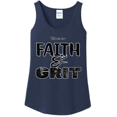 Runs On Faith And Grit Ladies Essential Tank