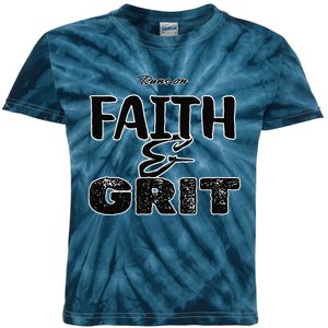 Runs On Faith And Grit Kids Tie-Dye T-Shirt