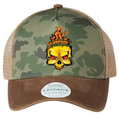 Rage Of Fire Faming Skull Creepy Skeleton Legacy Tie Dye Trucker Hat