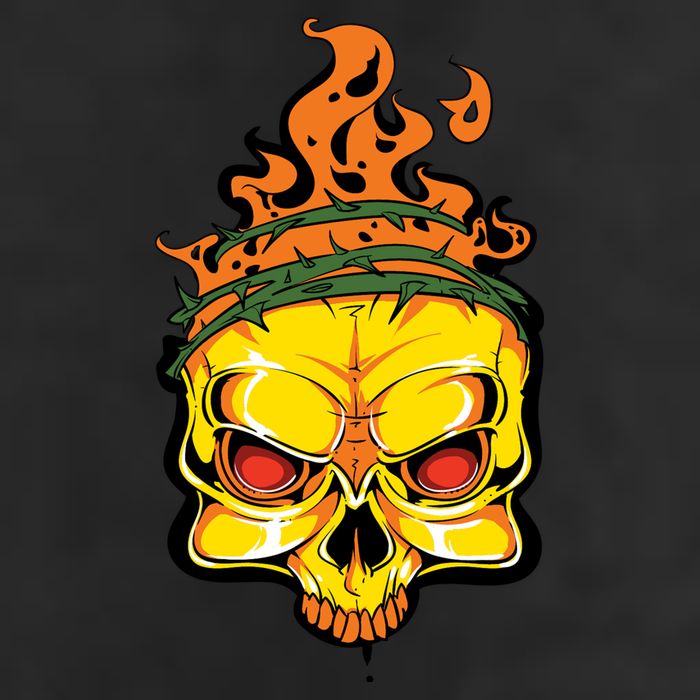 Rage Of Fire Faming Skull Creepy Skeleton Cool Comfort Performance Bucket Hat