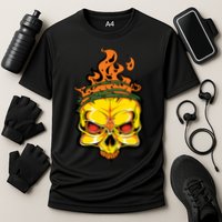Rage Of Fire Faming Skull Creepy Skeleton Performance Shirt
