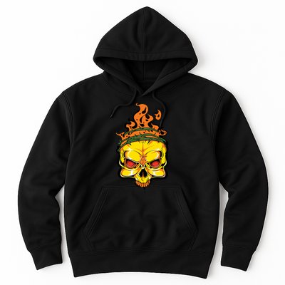 Rage Of Fire Faming Skull Creepy Skeleton Hoodie