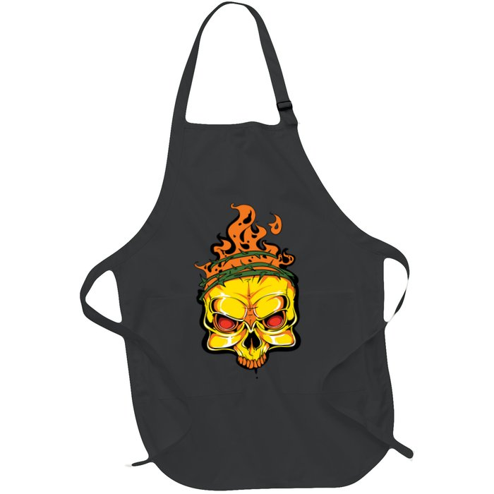 Rage Of Fire Faming Skull Creepy Skeleton Apron