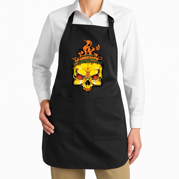 Rage Of Fire Faming Skull Creepy Skeleton Apron