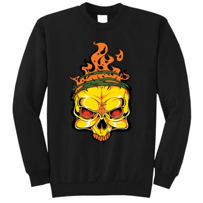 Rage Of Fire Faming Skull Creepy Skeleton Sweatshirt