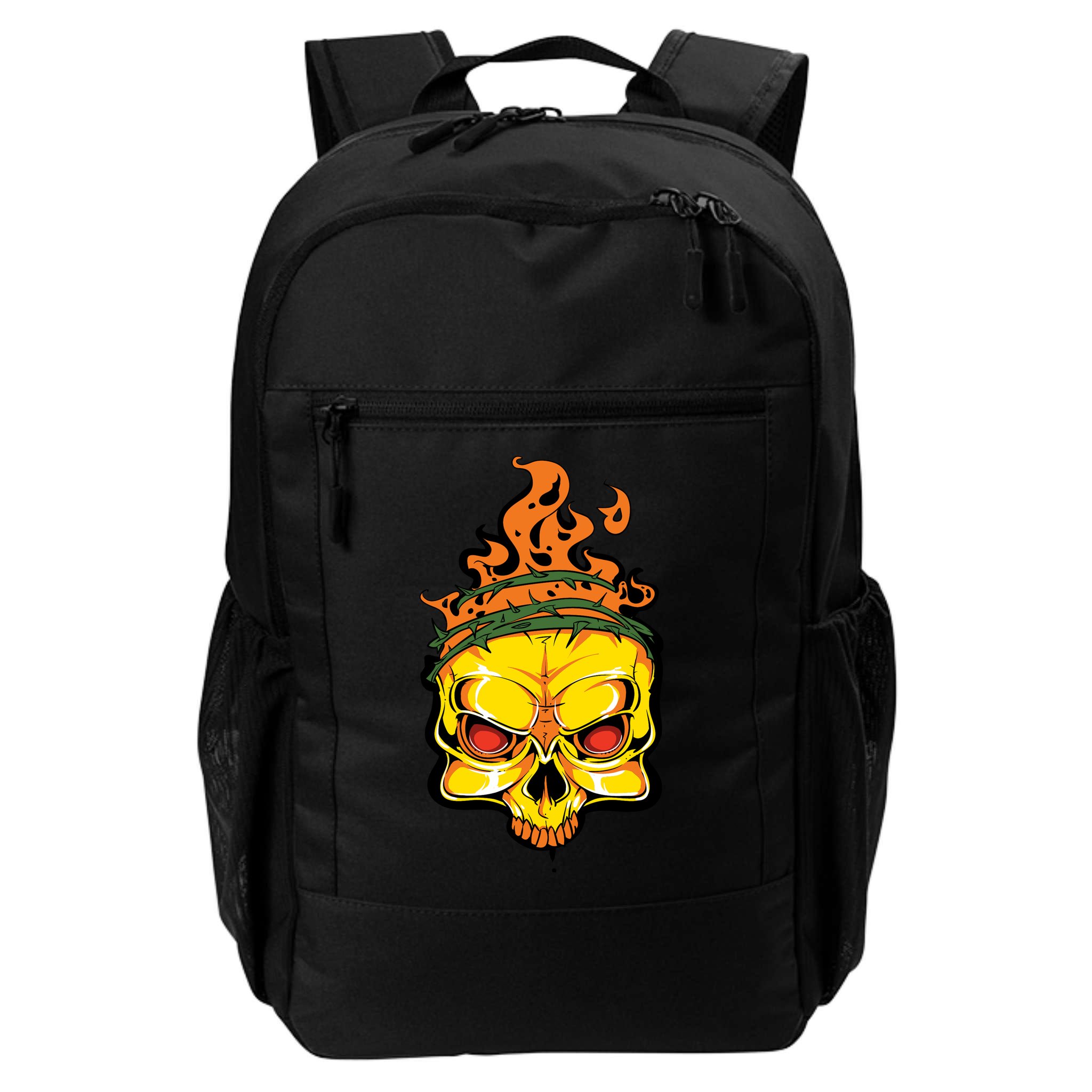 Rage Of Fire Faming Skull Creepy Skeleton Backpack