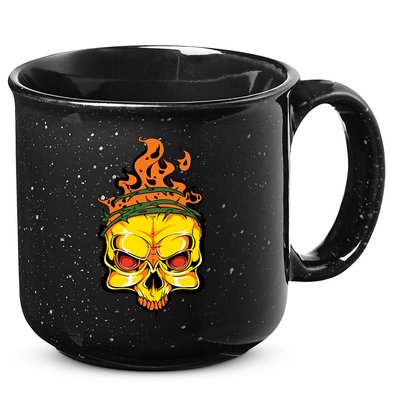 Rage Of Fire Faming Skull Creepy Skeleton 15oz Campfire Ceramic Mug